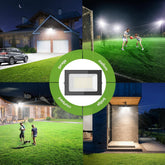 100W LED Floodlight Outdoor 2 Pack 10000LM Security Lights IP65 Waterproof